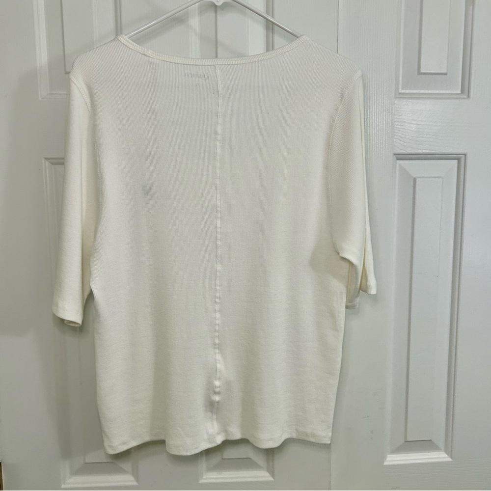 NWT Quince Organic Cotton Scoop Neck Short Sleeve White Top Spring 2025 Sz XL - Picture 4 of 14